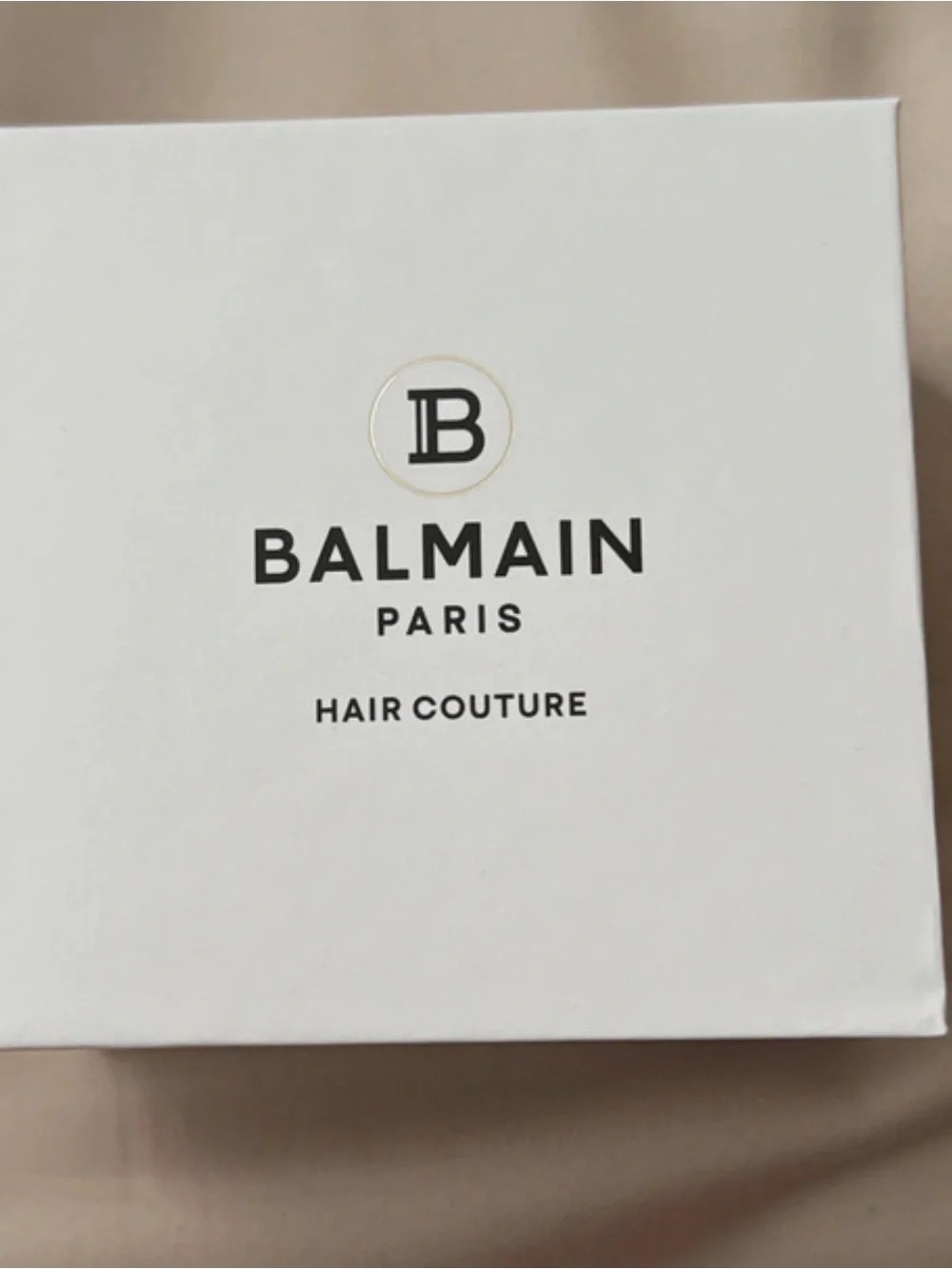 Balmain Mini Cream Hair Claw with 18K Gold Logo